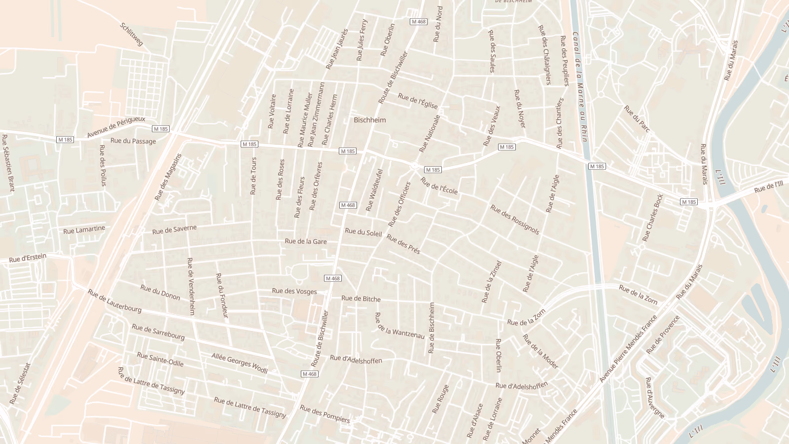 Plan du quartier du salon, 11 rue des Officiers, Bischheim